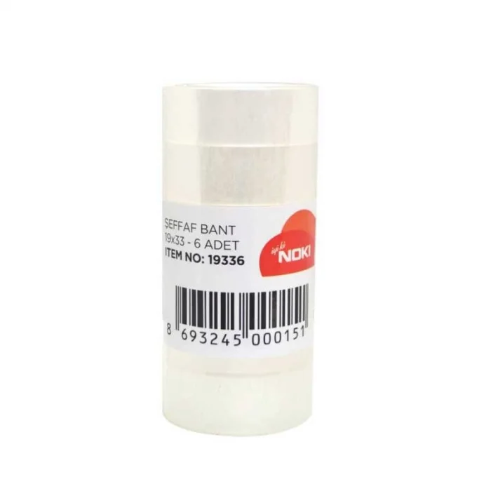 Noki Şeffaf Bant 19 mm. x 33 mt. 6lı Paket