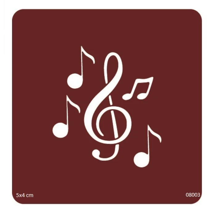 Nota Müzik Geçici Dövme Şablonu