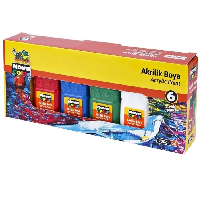 Nova Color Akrilik Boya Seti 6 Renk x 100 gr.