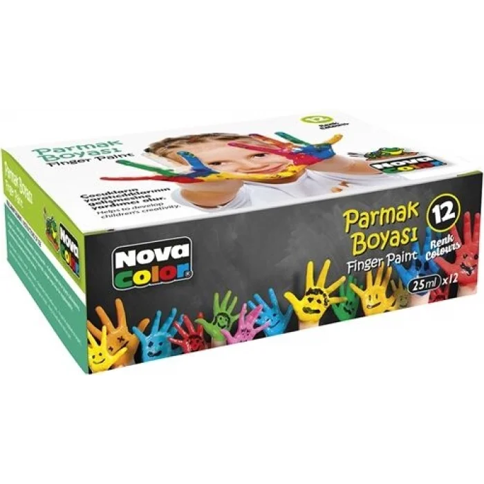 Nova Color Parmak Boyası 12 Renk x 25 ml.