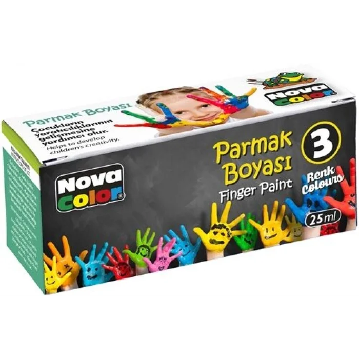 Nova Color Parmak Boyası 3 Renk x 25 ml.