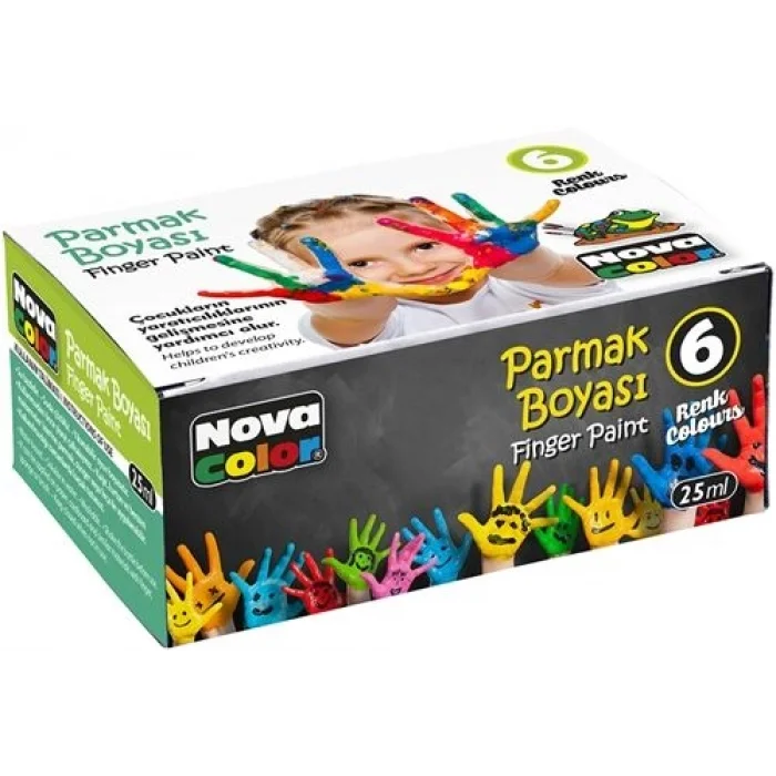 Nova Color Parmak Boyası 6 Renk x 25 ml.