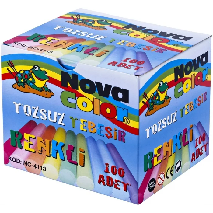 Nova Color Tozsuz Tebeşir Renkli 100lü