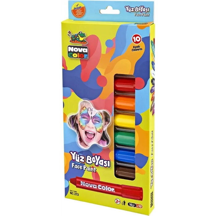 Nova Color Yüz Boyası 10 Renk Set