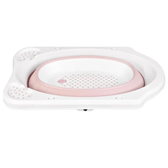 Numio Katlanır Bebek Küveti Banyo Seti 5'li Pembe