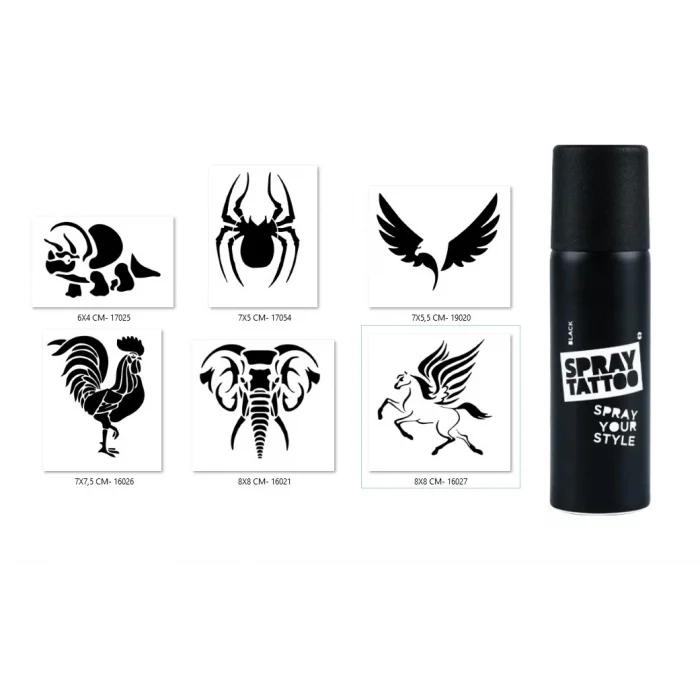 Örümcek Ve Horoz Geçici Sprey Dövme Seti Spray Tatto