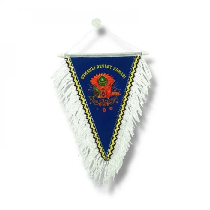 Osmanlı Devlet Armalı Üçgen Flama 20x30 cm