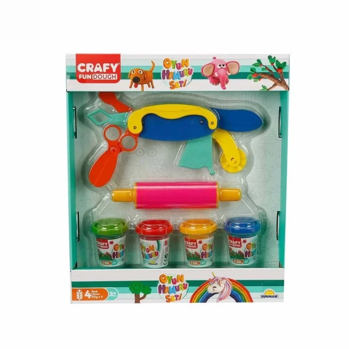 Oyun Hamuru Şekillendirme Seti 200 gr 6 Parça Pembe Merdane