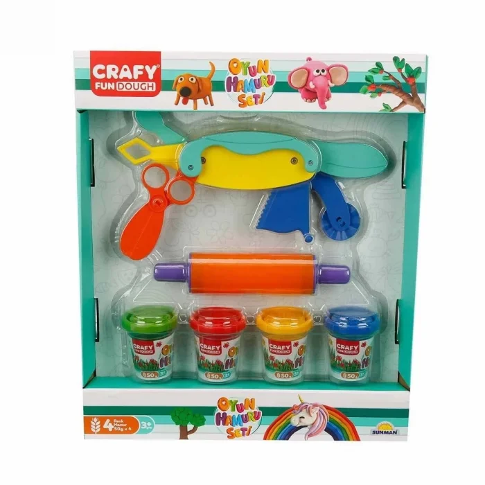 Oyun Hamuru Şekillendirme Seti 200 gr 6 Parça Pembe Merdane