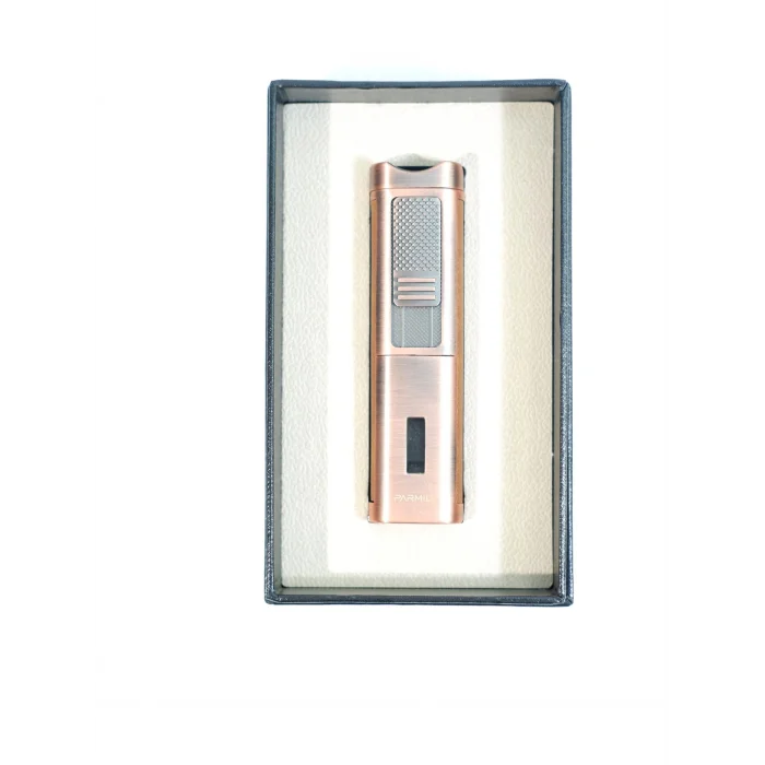 Parmida Kahverengi Deri Kaplamalı Üç Torch Puro Çakmak PCM0981 - Parmida