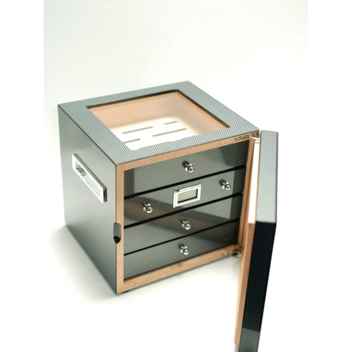 Parmida Karbon Humidor 3 Katlı Puro Saklama Kutusu PHUM0251 - Parmida