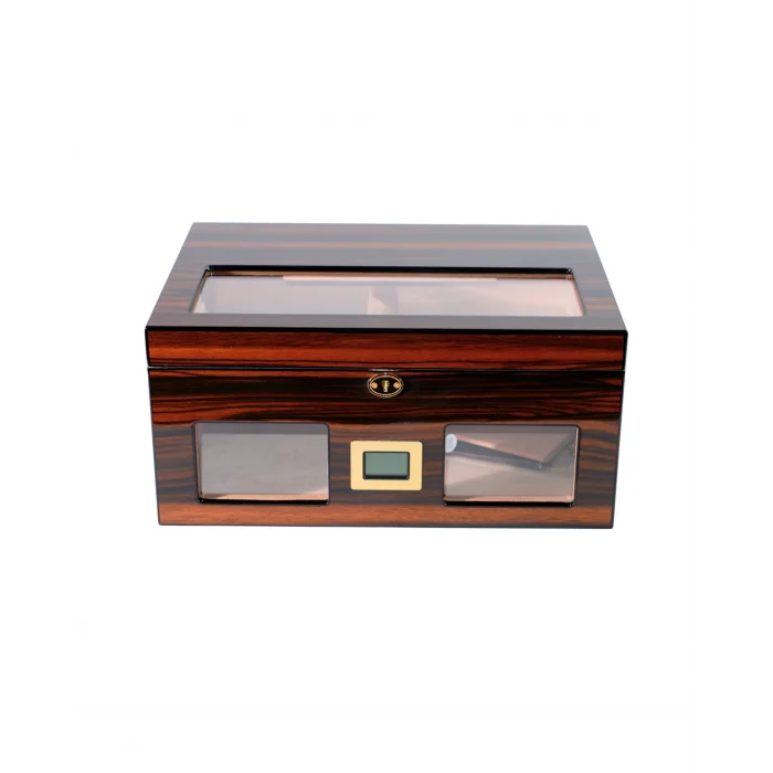 Parmida Parlak Ahşap Raflı Sedir Ağacı Nemlendirici Humidor PHUM0143 - Parmida