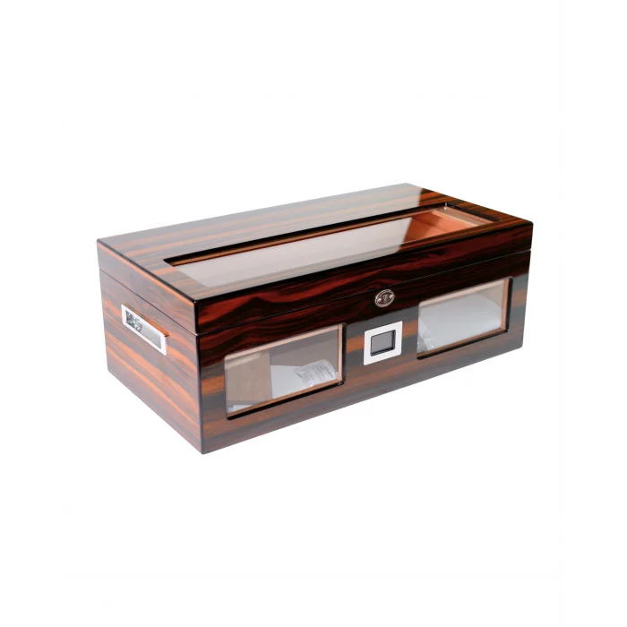 Parmida Parlak Ahşap Raflı Sedir Ağacı Nemlendirici Humidor PHUM0221 - Parmida