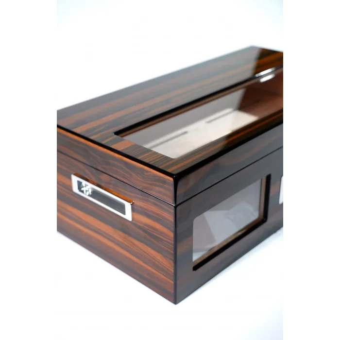Parmida Parlak Ahşap Raflı Sedir Ağacı Nemlendirici Humidor PHUM0221 - Parmida