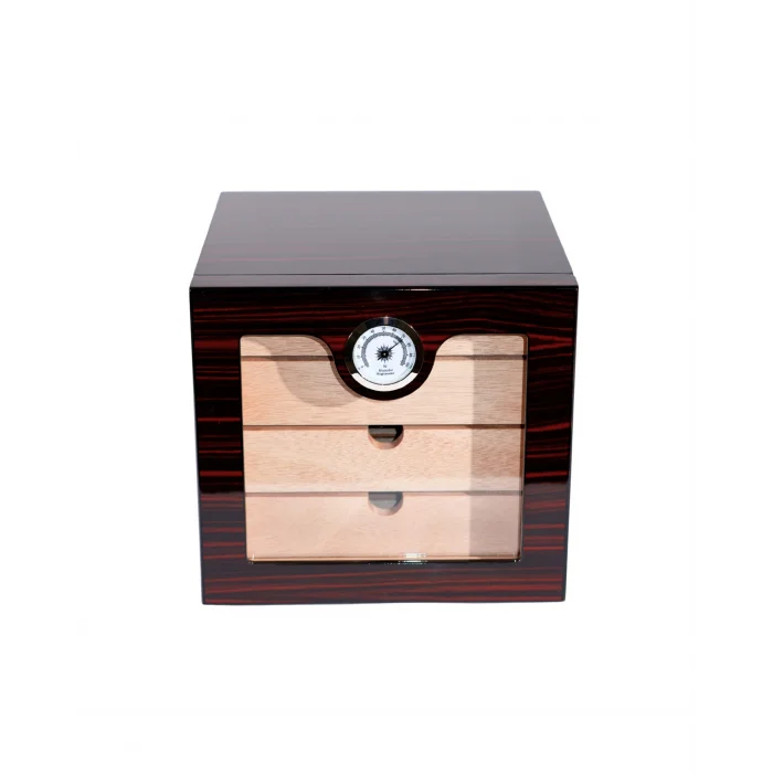 Parmida Parlak Vişne 4 Raflı Sedir Ağacı Nemlendirici Humidor PHUM0206 - Parmida