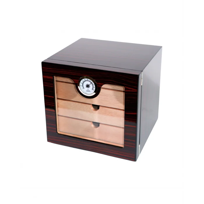 Parmida Parlak Vişne 4 Raflı Sedir Ağacı Nemlendirici Humidor PHUM0206 - Parmida