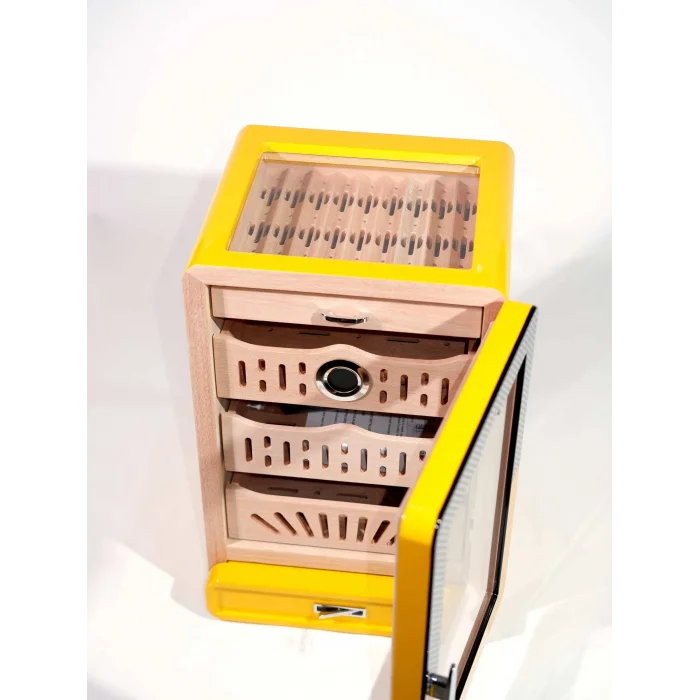 Parmida Sarı 3 Raflı Sedir Ağacı Nemlendirici Humidor PHUM0236 - Parmida