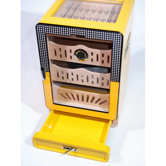 Parmida Sarı 3 Raflı Sedir Ağacı Nemlendirici Humidor PHUM0236 - Parmida