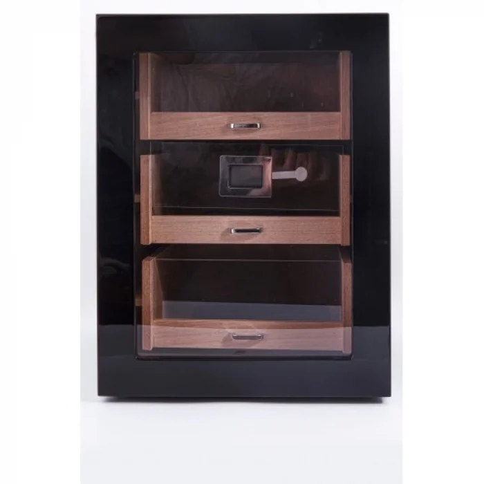Parmida Siyah 3 Raflı Sedir Ağacı Nemlendirici Humidor PHUM0119 - Parmida