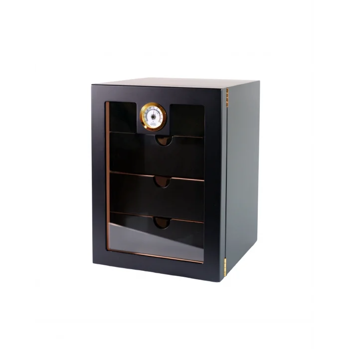 Parmida Siyah 4 Raflı İspanyol Sedir Ağacı Nemlendirici Humidor PHUM0210 - Parmida