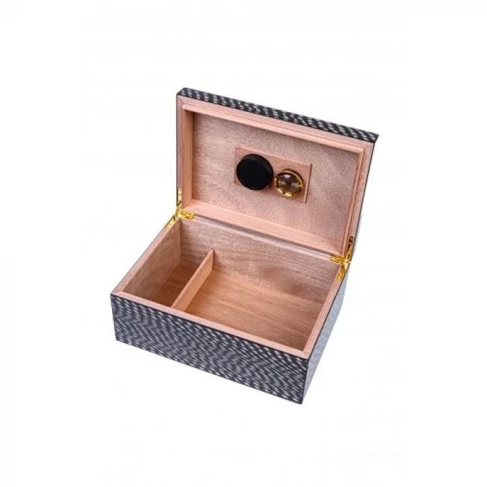 Parmida Siyah-Beyaz İspanyol Sedir Ağacı Nemlendirici Humidor PHUM083 - Parmida