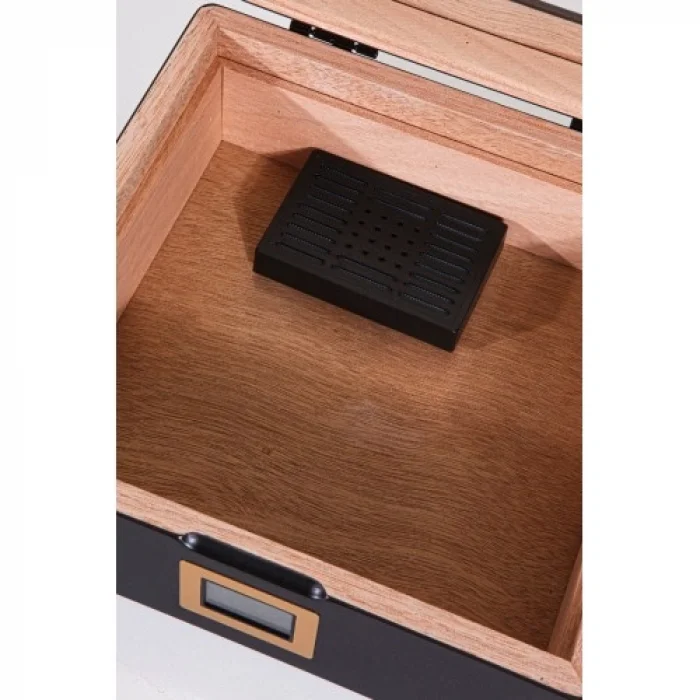 Parmida Siyah Camlı İspanyol Sedir Ağacı Nemlendirici Humidor PHUM0122 - Parmida