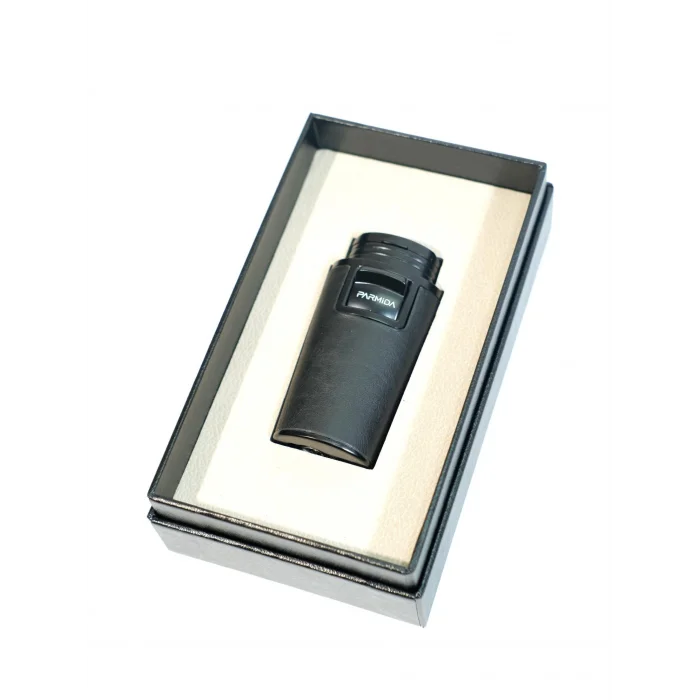 Parmida Siyah Çift Torch Deri Kaplama Puro Çakmak PCM0991 - Parmida