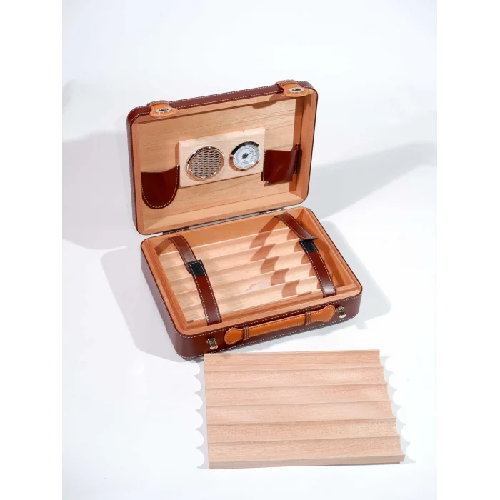 Parmida Siyah Deri Seyahat Humidoru Çantası PSH0108 - Parmida