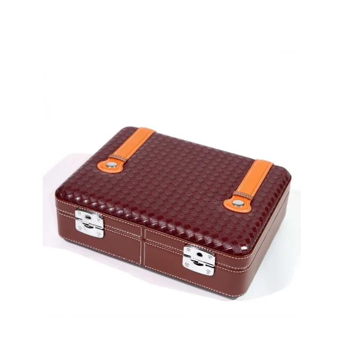 Parmida Siyah Deri Seyahat Humidoru Çantası PSH0108 - Parmida