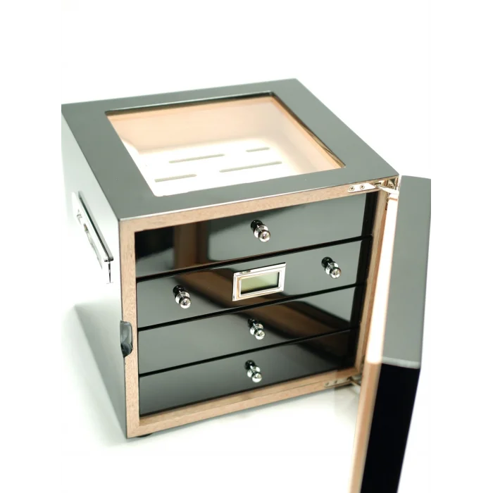 Parmida Siyah Humidor 3 Katlı Puro Saklama Kutusu PHUM0250 - Parmida