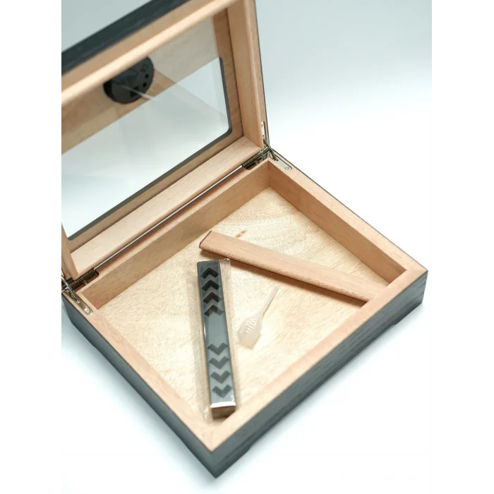 Parmida Siyah Puro Saklama Kutusu Nemlendirici Premium Humidor PHUM0263 - Parmida