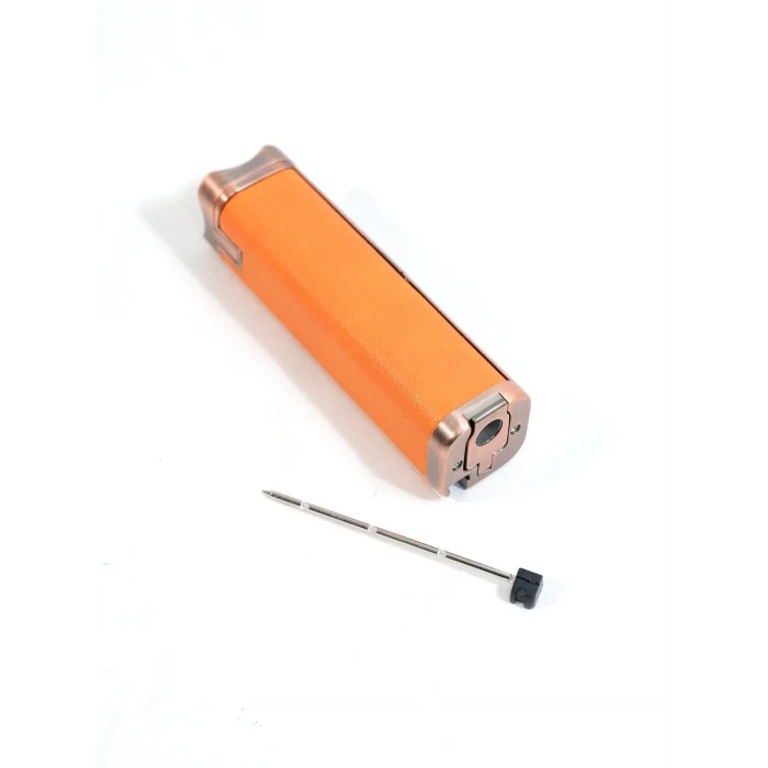 Parmida Turuncu Deri Kaplamalı Üç Torch Puro Çakmak PCM0983 - Parmida