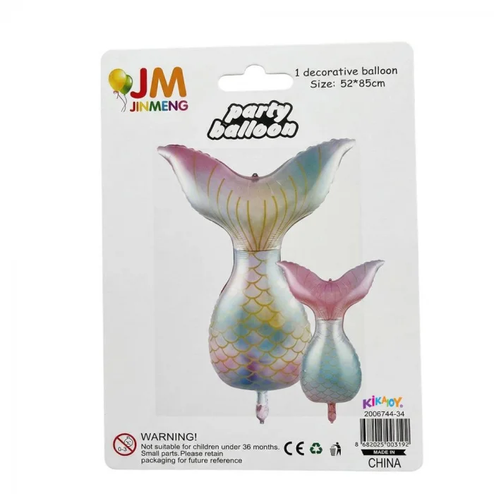 Pastel Renkli Holografik Deniz Kızı Kuyruğu Balon