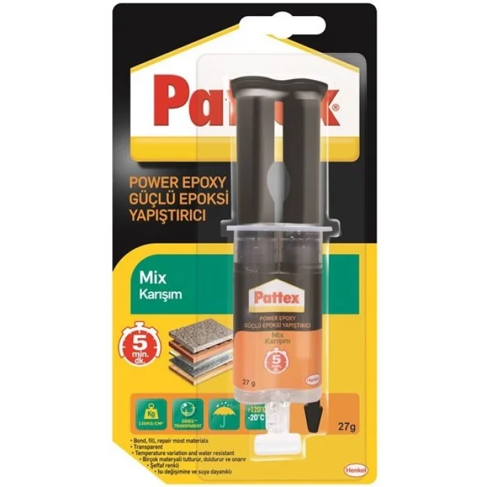 Pattex Power Epoxy Güçlü Epoksi Yapıştırıcı Mix Karışım 27 gr.