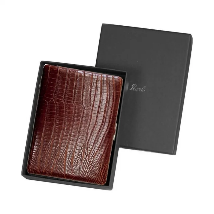 Pearl Japan Cosmos Deri Uzun Sigara Tabakası Lizard Kahve 9lu