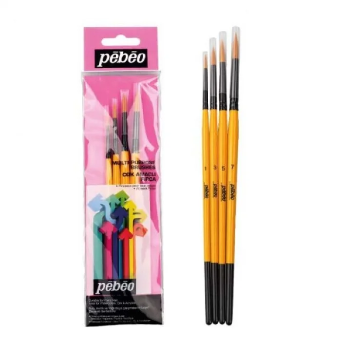 Pebeo 4lü Yuvarlak Fırça Seti (1,3,5,7) SET-1