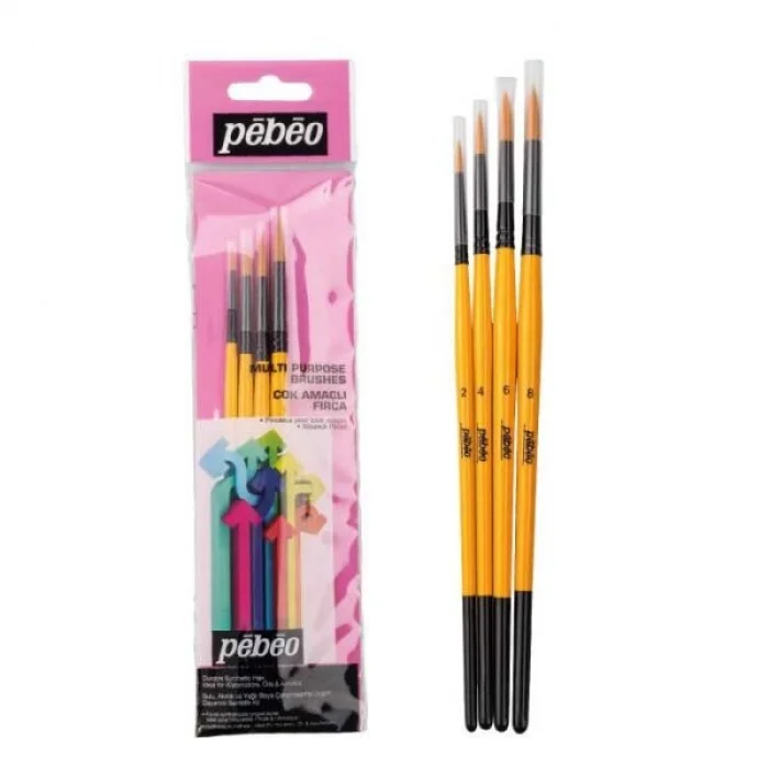 Pebeo 4lü Yuvarlak Fırça Seti (2,4,6,8) SET-2