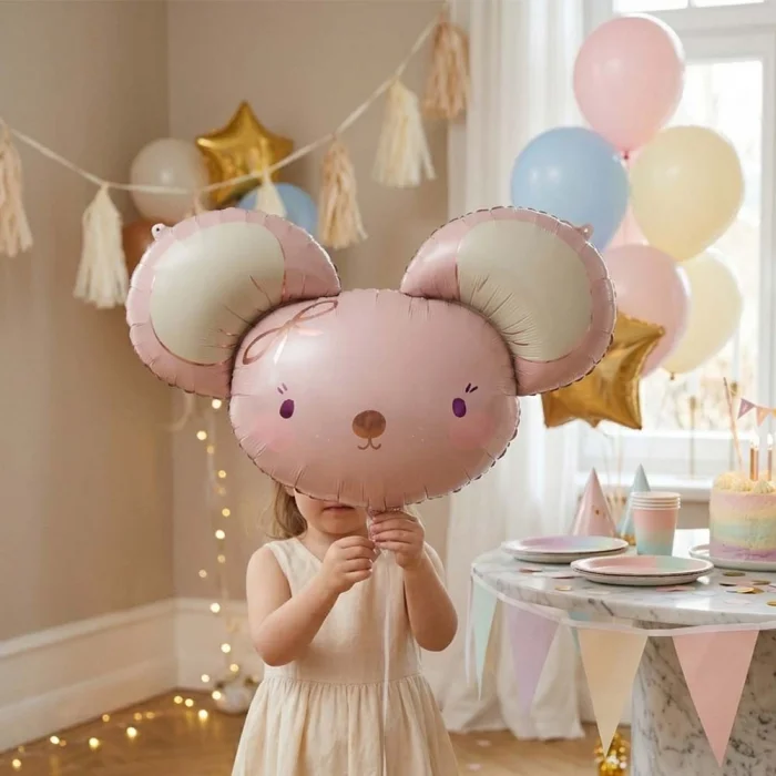 Pembe Fare Şekilli Folyo Balon