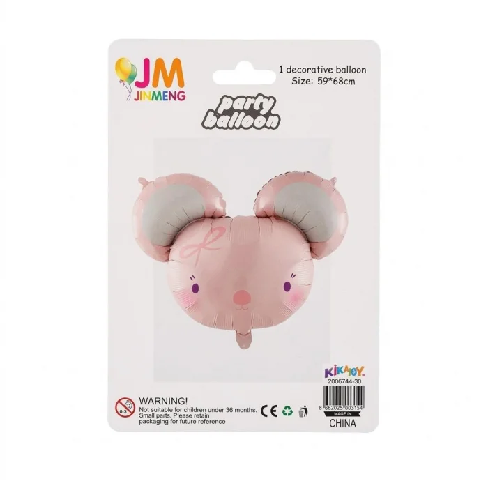 Pembe Fare Şekilli Folyo Balon