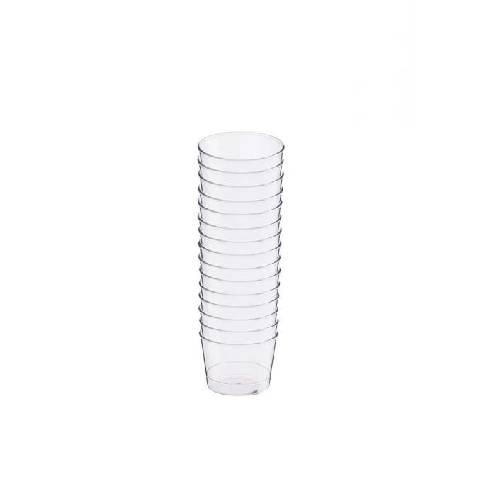 Plastik Kristal Silindir Tatlı Kasesi 180cc 15li