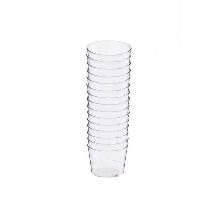 Plastik Kristal Silindir Tatlı Kasesi 250cc 15li