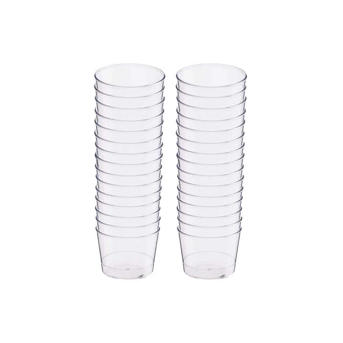 Plastik Kristal Silindir Tatlı Kasesi 250cc 30lu