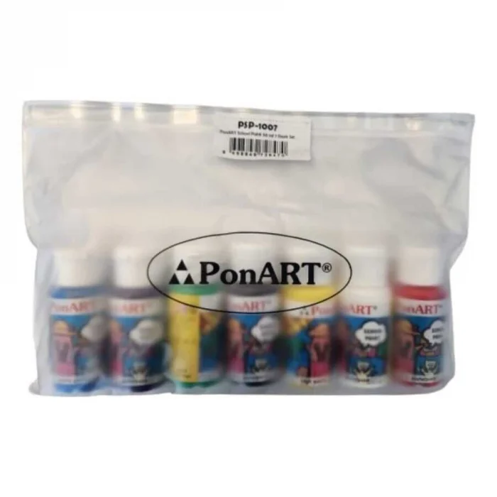 PonART School Paint Çok Amaçlı Okul Boyası Seti 7 Renk x 50 ml.