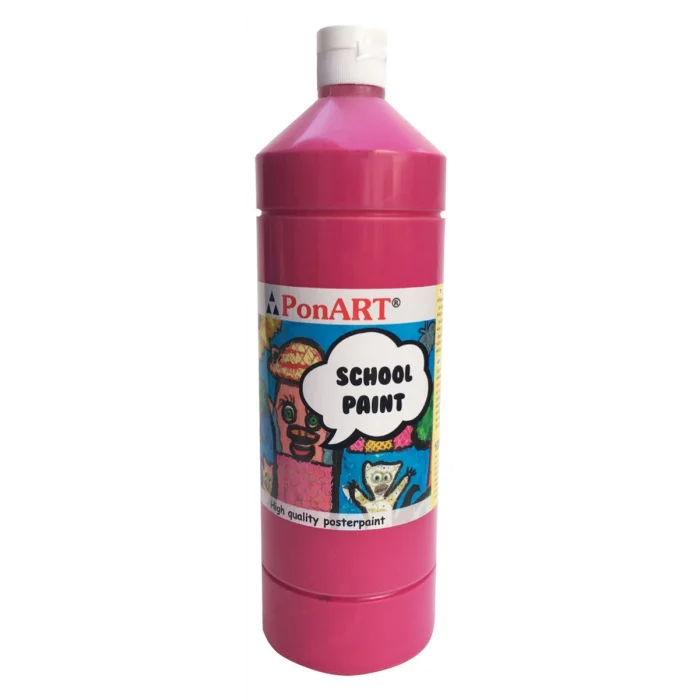 Ponart School Paint Tempera Boya 1000 ml. PSP-2238 SIKLAMEN