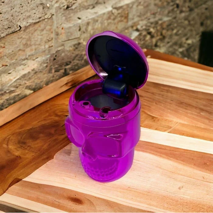 Pop Skull  Led Işıklı Araç Araba Küllüğü Pembe 9cm