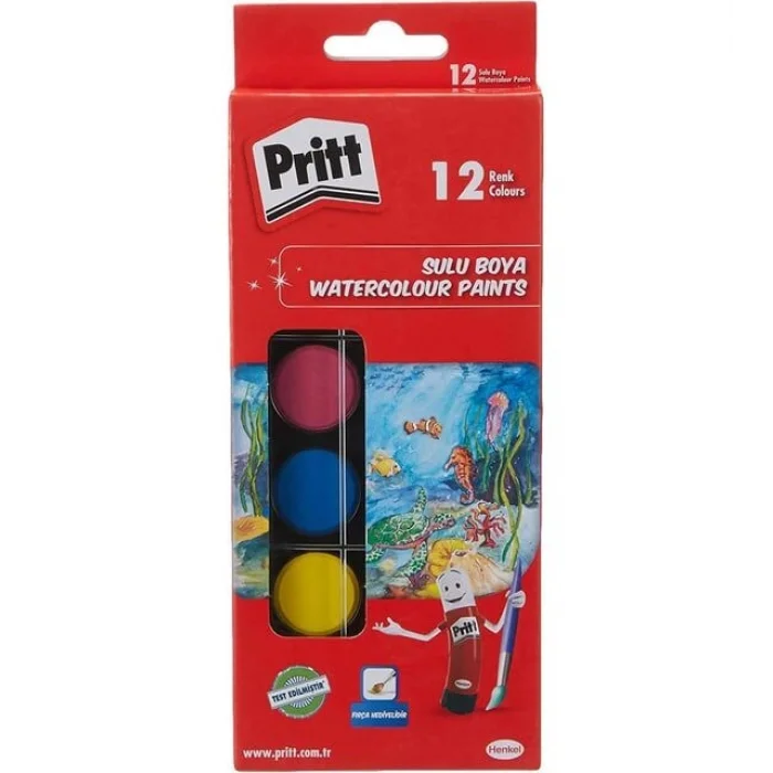Pritt Sulu Boya 12 Renk Küçük Tablet
