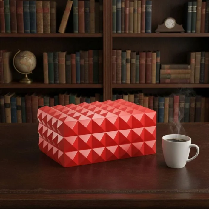 Quasar Design Humidor Puro Kutusu Mat Kırmızı 80s