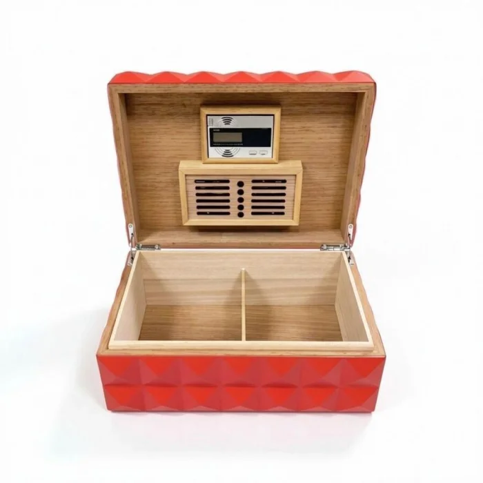 Quasar Design Humidor Puro Kutusu Mat Kırmızı 80s