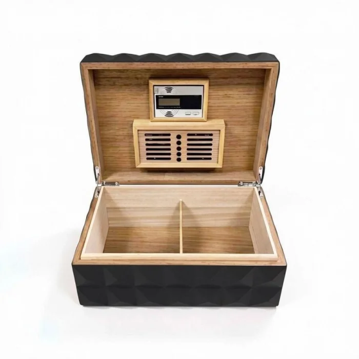 Quasar Design Humidor Puro Kutusu Mat Siyah 80s ve Puro Seti