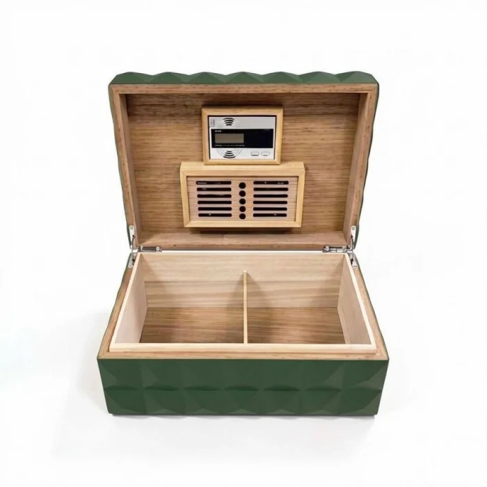 Quasar Design Humidor Puro Kutusu Mat Yeşil 80s ve Puro Seti